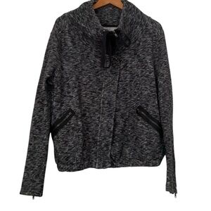 Urban Outfitters Silence+Noise Bomber Jacket Sz L Gray Full Zip High Neck Casual